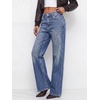 image:imageBTFBM Women Casual Straight Leg Jeans TrendyDusk Blue