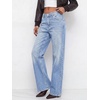 image:imageBTFBM Women Casual Straight Leg Jeans TrendyLight Blue