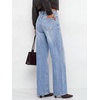 image:imageBTFBM Women Casual Straight Leg Jeans TrendyLight Blue