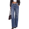 image:imageBTFBM Women Casual Straight Leg Jeans TrendyMedium Blue