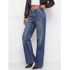image:imageBTFBM Women Casual Straight Leg Jeans TrendyMedium Blue