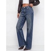 image:imageBTFBM Women Casual Straight Leg Jeans TrendyNavy