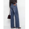 image:imageBTFBM Women Casual Straight Leg Jeans TrendyNavy