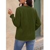image:imageBTFBM Womens 2026 Fall Tops Dressy Casual Floral Boho Embroidered BlouseArmy Green