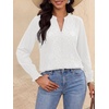 image:imageBTFBM Womens 2026 Fall Tops Dressy Casual Floral Boho Embroidered BlouseWhite