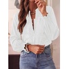 image:imageBTFBM Womens 2026 Fall Tops Dressy Casual Floral Boho Embroidered BlouseWhite