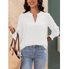 image:imageBTFBM Womens 2026 Fall Tops Dressy Casual Floral Boho Embroidered BlouseWhite
