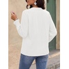image:imageBTFBM Womens 2026 Fall Tops Dressy Casual Floral Boho Embroidered BlouseWhite Blue