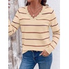 image:imageBTFBM Womens Sweaters Striped Pullover TopsApricot