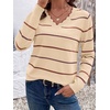 image:imageBTFBM Womens Sweaters Striped Pullover TopsApricot