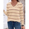 image:imageBTFBM Womens Sweaters Striped Pullover TopsApricot