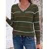 image:imageBTFBM Womens Sweaters Striped Pullover TopsArmy Green