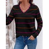 image:imageBTFBM Womens Sweaters Striped Pullover TopsBlack