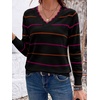 image:imageBTFBM Womens Sweaters Striped Pullover TopsBlack