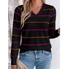 image:imageBTFBM Womens Sweaters Striped Pullover TopsBlack