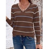 image:imageBTFBM Womens Sweaters Striped Pullover TopsBrown