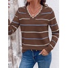 image:imageBTFBM Womens Sweaters Striped Pullover TopsBrown