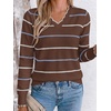 image:imageBTFBM Womens Sweaters Striped Pullover TopsBrown