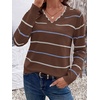 image:imageBTFBM Womens Sweaters Striped Pullover TopsBrown