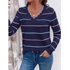 image:imageBTFBM Womens Sweaters Striped Pullover TopsNavy Blue