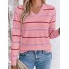 image:imageBTFBM Womens Sweaters Striped Pullover TopsPink