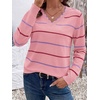 image:imageBTFBM Womens Sweaters Striped Pullover TopsPink