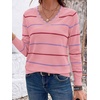 image:imageBTFBM Womens Sweaters Striped Pullover TopsPink