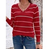 image:imageBTFBM Womens Sweaters Striped Pullover TopsRed