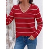 image:imageBTFBM Womens Sweaters Striped Pullover TopsRed