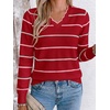 image:imageBTFBM Womens Sweaters Striped Pullover TopsRed