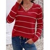 image:imageBTFBM Womens Sweaters Striped Pullover TopsRed