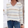 image:imageBTFBM Womens Sweaters Striped Pullover TopsWhite
