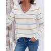 image:imageBTFBM Womens Sweaters Striped Pullover TopsWhite