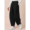 image:imageBTFBM Womens Wide Leg Pants Ankle Palazzo Fleece Harem Barrel SweatpantsBlack