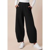 image:imageBTFBM Womens Wide Leg Pants Ankle Palazzo Fleece Harem Barrel SweatpantsBlack