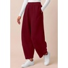 image:imageBTFBM Womens Wide Leg Pants Ankle Palazzo Fleece Harem Barrel SweatpantsBurgundy