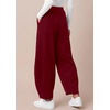 image:imageBTFBM Womens Wide Leg Pants Ankle Palazzo Fleece Harem Barrel SweatpantsBurgundy