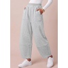 image:imageBTFBM Womens Wide Leg Pants Ankle Palazzo Fleece Harem Barrel SweatpantsGrey