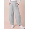 image:imageBTFBM Womens Wide Leg Pants Ankle Palazzo Fleece Harem Barrel SweatpantsGrey