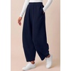 image:imageBTFBM Womens Wide Leg Pants Ankle Palazzo Fleece Harem Barrel SweatpantsNavy Blue