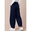 image:imageBTFBM Womens Wide Leg Pants Ankle Palazzo Fleece Harem Barrel SweatpantsNavy Blue