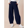 image:imageBTFBM Womens Wide Leg Pants Ankle Palazzo Fleece Harem Barrel SweatpantsNavy Blue