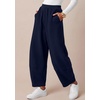 image:imageBTFBM Womens Wide Leg Pants Ankle Palazzo Fleece Harem Barrel SweatpantsNavy Blue