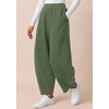 image:imageBTFBM Womens Wide Leg Pants Ankle Palazzo Fleece Harem Barrel SweatpantsSage Green