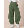 image:imageBTFBM Womens Wide Leg Pants Ankle Palazzo Fleece Harem Barrel SweatpantsSage Green