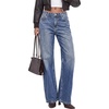 image:imageBTFBM Women Casual Straight Leg Jeans TrendyDusk Blue