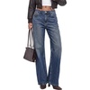 image:imageBTFBM Women Casual Straight Leg Jeans TrendyNavy