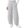 image:imageBTFBM Womens Wide Leg Pants Ankle Palazzo Fleece Harem Barrel SweatpantsGrey