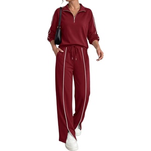 image:imageBTFBM 2 Piece Sets for Women Lounge Set Fall Outfits 2026Wine Red