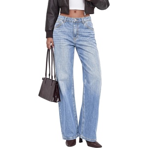image:imageBTFBM Women Casual Straight Leg Jeans TrendyLight Blue